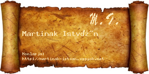 Martinak István névjegykártya